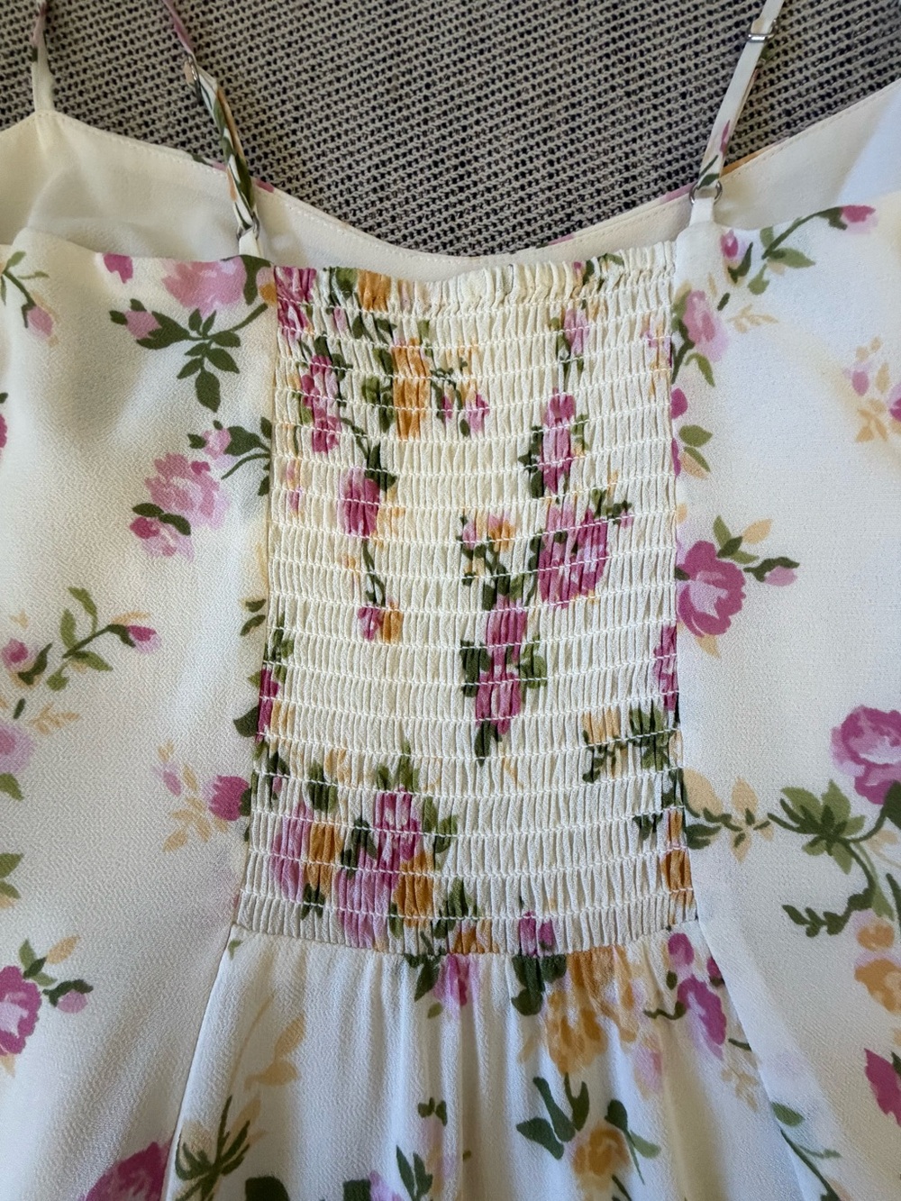 NEW Reformation Milica Midi Dress Posy Cream Pink Floral | US 6 UK 10 - Picture 11 of 16